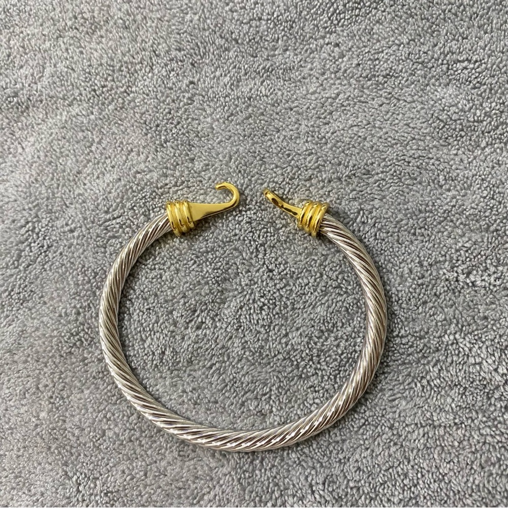 David Yurman Buckle Bracelet In Sterling Silver With 14k Yellow Gold